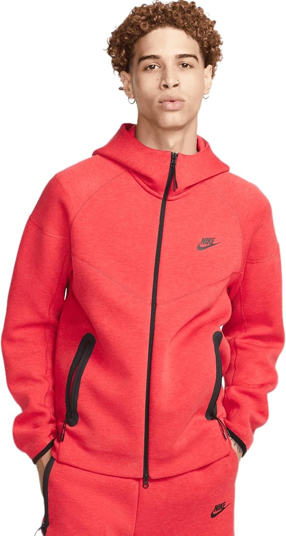 Nike Sportswear Tech Fleece Windrunner Men's Full-Zip Hoodie Size - X-Large Red/Black