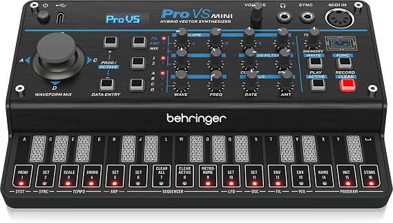 Behringer Pro VS Mini Portable 5-Voice Hybrid Synthesizer with 4 Vector Morphing Oscillators Per Voice, Analog Low-Pass Filter, 16-Step Sequencer and Arpeggiator