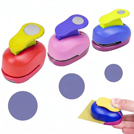 3 Pack Circle Punch Set, 25mm 15mm 10mm Paper Round Hole Scrapbook