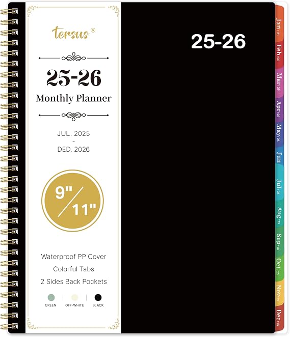 Monthly Planner 2025-2026, 18 Months Calendar 2025-2026, Jul 2025 - Dec 2026, 9" x 11" Large Planner, 25-26 Monthly Calendar, Perfect for School Office Home Planning