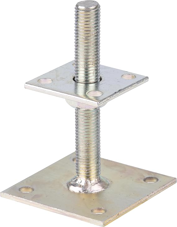 Alberts 218102 Post Anchor Screw-On Galvanised Thick Layer Passivated Height Adjustable 30 - 150 mm 70 x 70 mm