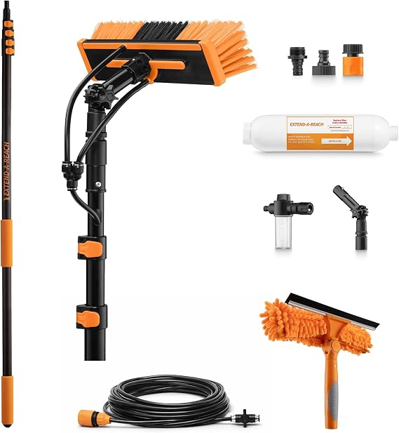 5-18 ft Telescopic Water Fed Pole Window Cleaning System (24ft High Reach)