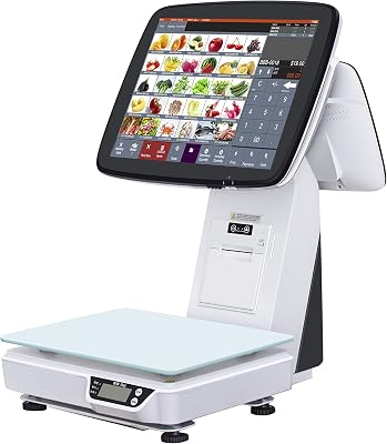 15 Full Flat Touch Screen Retail Vegetables Fruits POS Scale System with Receipt Printer SET01