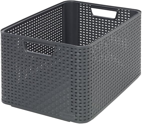 Curver Style 205852 Storage Box Rattan-Look Size L Second Generation Polypropylene