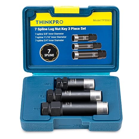 7 Spline Lug Nut Socket Set, 3 Piece