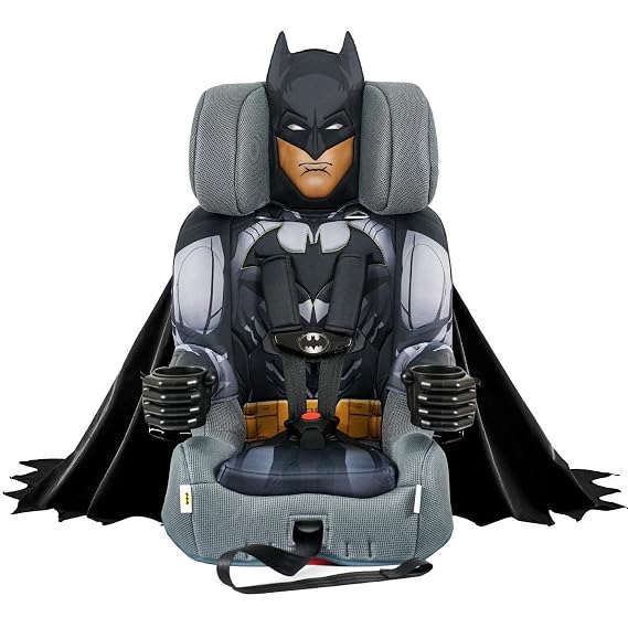 KidsEmbrace 2-in-1 Car Seat | Forward-Facing Harness (26.565 lbs) & Booster Mode (40100 lbs) | Latch | Premium Fit with Multi-Position Headrest, Harness & Recline DC Comics Batman (Black)