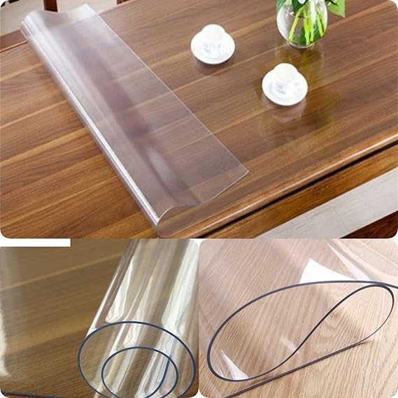 Toptablecloths PVC Table Cover/Protector Transparent Made to Measure 70x80 cm