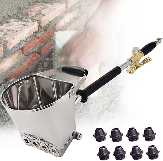 Mortar Sprayer Plaster Sprayer,Texture Concrete Stucco Plaster Pneumatic Cement Spray Gun,Wall Paint Sprayer Concrete Spray Hopper,Stucco Spray Gun for Wall Ceilings