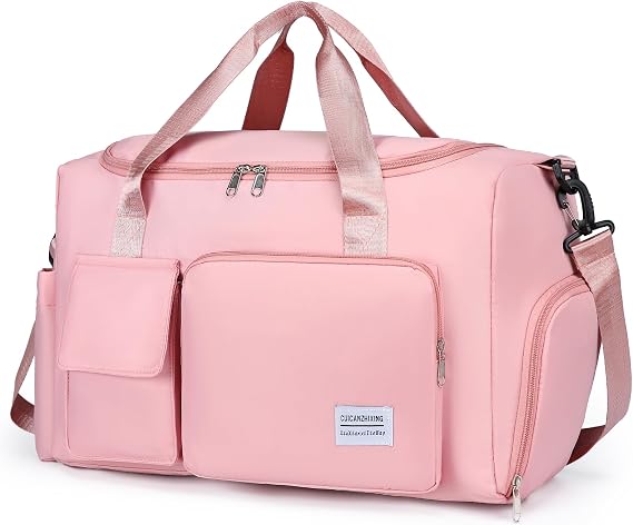 Small Gym Bag for Women, Travel Duffel Bag with Wet Pocket & Shoes Compartment Weekender Bag Tote Bag for Travel Workout