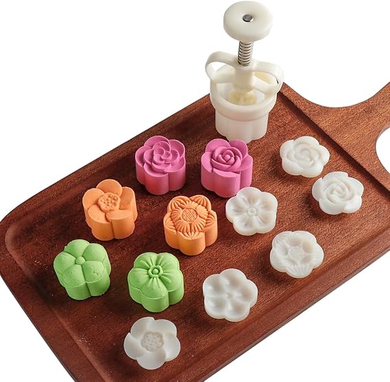 Cookie Stamp Mooncake Mold Set, Cookie Press Maker 50g Shaper