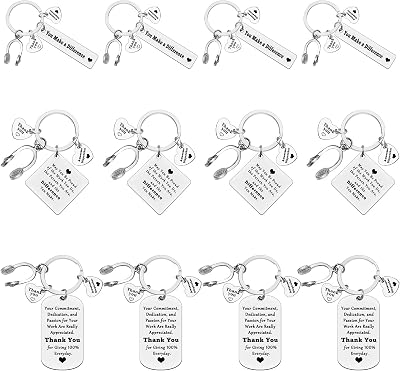 Xiahuyu 12 Pcs Dispatcher Gifts Keychain Emergency Dispatcher Appreciation Gifts 911 Dispatcher Employee 911 Operator Gift Thank You Gift for Dispatcher Christmas Birthday Retirement