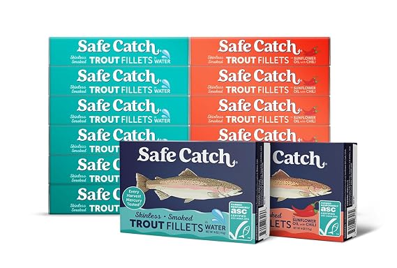 Safe Catch Smoked Rainbow Trout Fillets, Variety 12-Pack