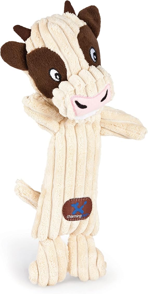 Outward Hound Tennis Heads Cow Plush Squeaky Dog Toy