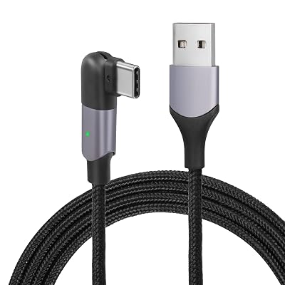 GELRHONR 180 Degree Swivel Angle USB C Cable,90 Degrees 2.4A USB to USB C Charging Cord Durable Nylon Compatible with LaptopTablet -4Ft
