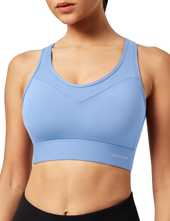 Ewedoos Sports Bras for Women High Support High Impact Sports Bra for Large Bust Racerback Push Up Workout Running Bra