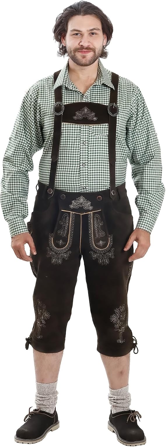 German Lederhosen Men Long - Bundhosen Men
