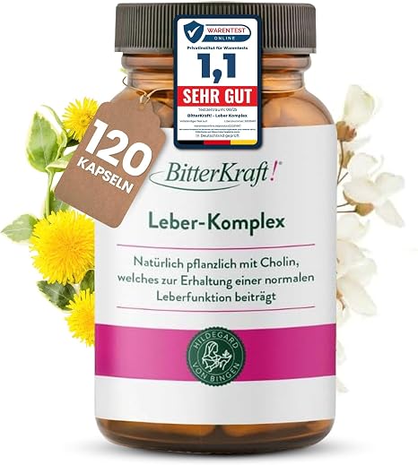 Bitterkraft! Liver Complex Capsules with Choline - Vegetable & Natural - Milk Thistle Dandelion & Artichoke - Supports Liver Function (120 Capsules)