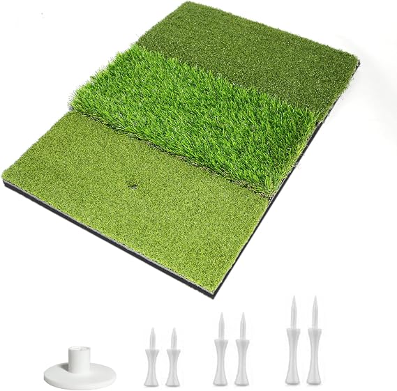 Golf Hitting Practice Foldable Mat Set 24x16''(60x40cm) Portable with Tees Indoor Outdoor