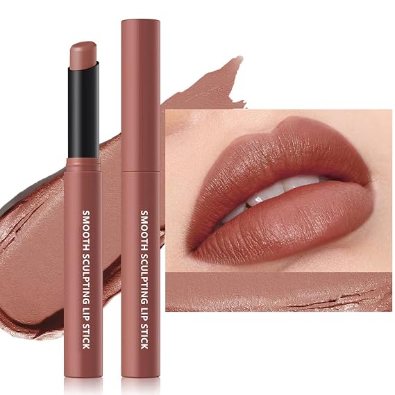 Matte Lipstick Single Long Lasting Waterproof Velvet Lipsticks High Pigment Non-Stick Cup Not Fade Lipstick for Women,Quick Makeup Lightweight Portable 06