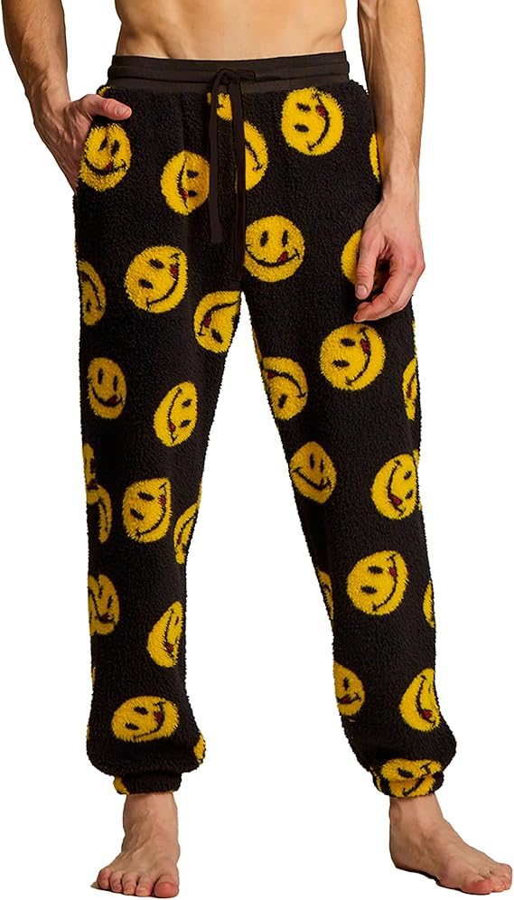 Joe Boxer Cozy Sherpa Fleece Mens Pajama Pants with Pockets, Warm & Fuzzy Jogger Pajama Pants for Men