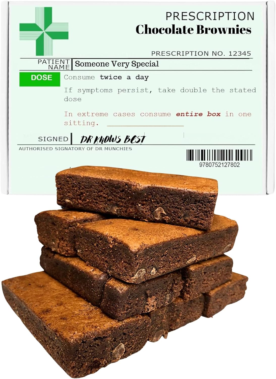 Chocolate Brownies Prescription Be Well Soon Hamper | Funny Be Well Soon Gifts For Men, Get Well Soon Gifts For Women, Surgery Recovery Gifts, Get Well Soon Chocolate