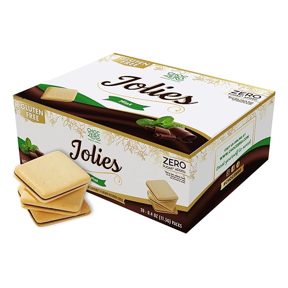 ChocZero Jolies, Sugar Free Dark Chocolate Mint Cookies, Gluten Free
