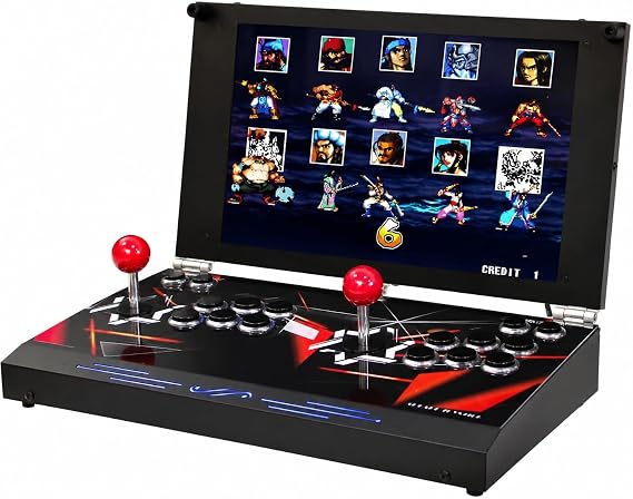 Portable Arcade Game Console with 17.5-inch HD Screen, 26800 in 1 Retro Games Pandoras Box DX - Dual Player Handheld Video Game Machine for Home Entertainment (Red 9800 DX Plus)