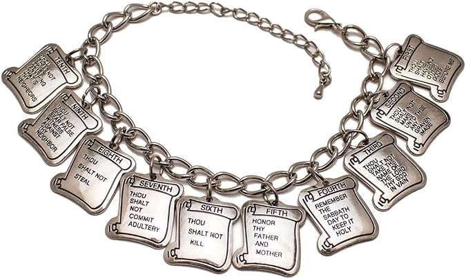 Sterling Gifts Ten Commandments Charm Bracelet Silver - 10 Tablets