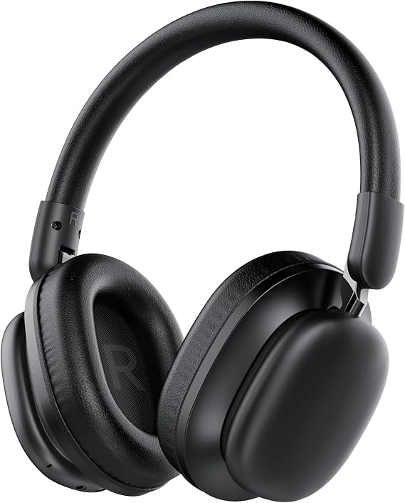 Bluetooth Headphones Over Ear, 75H Playtime Wireless Headphones with Microphone, Foldable Lightweight Headset with 3 EQ Modes, 3D Stereo Sound Low Latency for Travel Work Cellphone