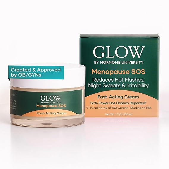 Glow by Hormone University Menopause SOS Topical Wild Yam Cream | Personal Care Products, Wild Yam Cream for Hormone Balance, Menopause Support, Hormone-Free