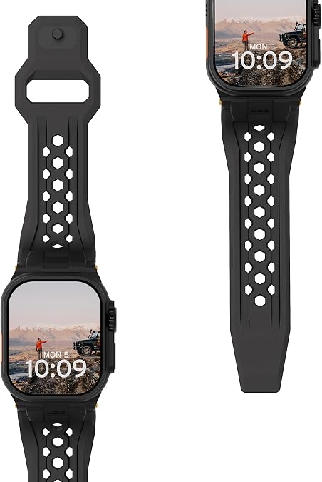 URBAN ARMOR GEAR UAG Designed for Apple Watch Band 49/46/45/44mm Monarch - iWatch Series Ultra 3/Ultra 2/Ultra/4-11/SE3/SE2/SE Premium Sport Breathable Replacement Watch Strap