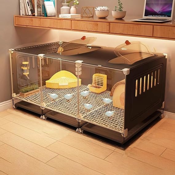 Rabbit Cage Pigeon Cage & Rabbit Hutch - Ventilated, Tool-Free Assembly, Pull-Out Tray - Perfect for Backyard Small Pets(106 * 46.5 * 45cm)