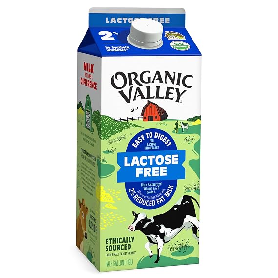 Lactose-Free, Reduced Fat 2% Milk, Ultra Pasteurized, Half Gallon