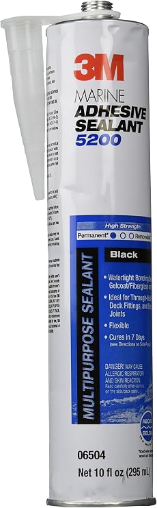 3M 6504 Marine Adhesive Sealant, Black, 10 oz.