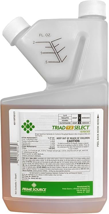 Select Source Triad TZ | 4-Way Combination Herbicide (Compare to T Zone) | Dependable Post-Emergent Broadleaf Weed Control (Quart)