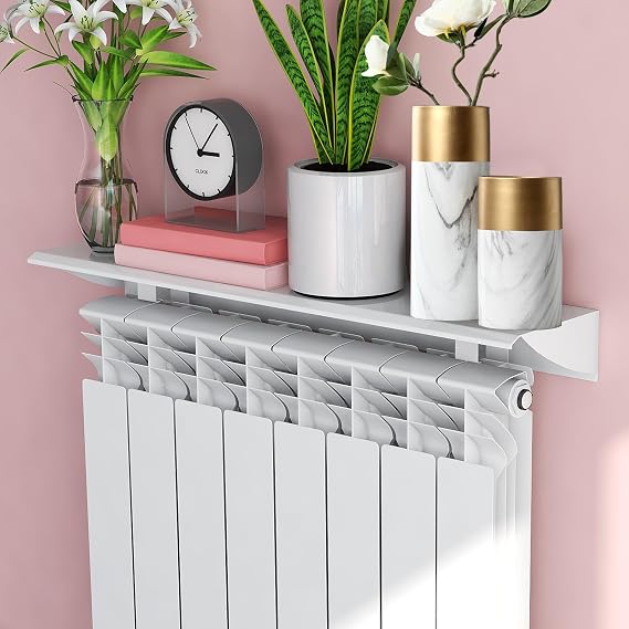 Radiator Covers Width 20 cm, Universal Floating Radiator Shelf, Aluminum Alloy Heater Cover Efficient Heating Dust-Proof Anti-Smoke, Length Can Be Customized,Width 20cm; Length 100cm