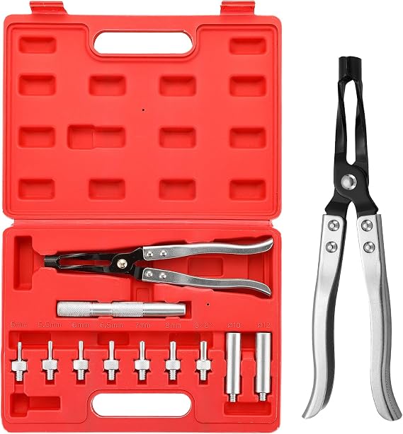 NYXOVA 11PCS Valve Stem Seal Remover and Installer Tool Kit - Pliers, Drive Handle, Sockets, Adapters, Tool Kit with Carrying Case