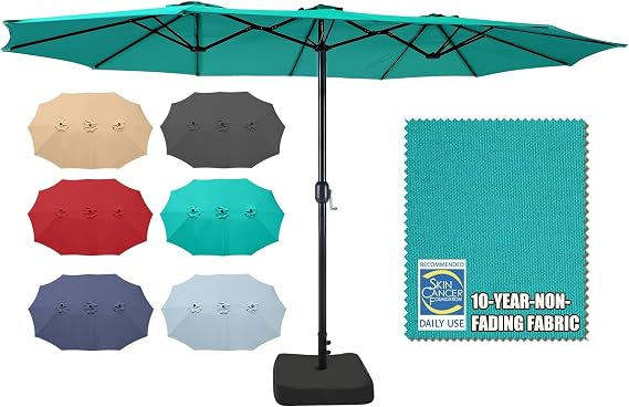 15ft Large Outdoor Patio Umbrella with Base Included