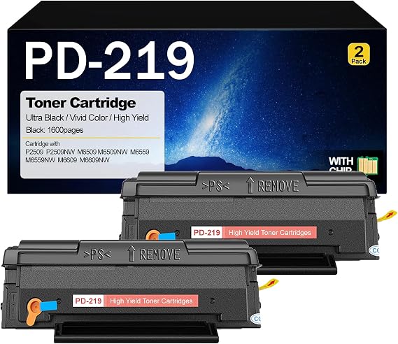 Compatible for Pantum PD 219 Toner Cartridge (with Chip) Replacement for Pantum PD-219 PD-219H Work for Pantum P2509 P2509NW M6509 M6509NW M6559 M6559NW M6609 M6609N 2 Black