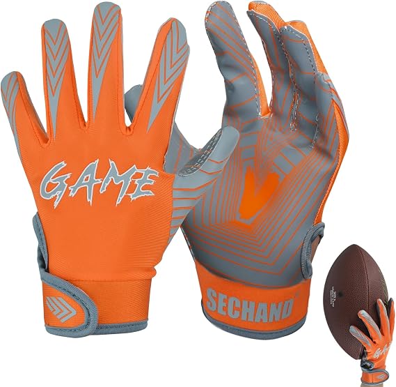 Football Gloves for Youth Kids, Non-Slip Breathable Receiver Gloves for Teens, School Training