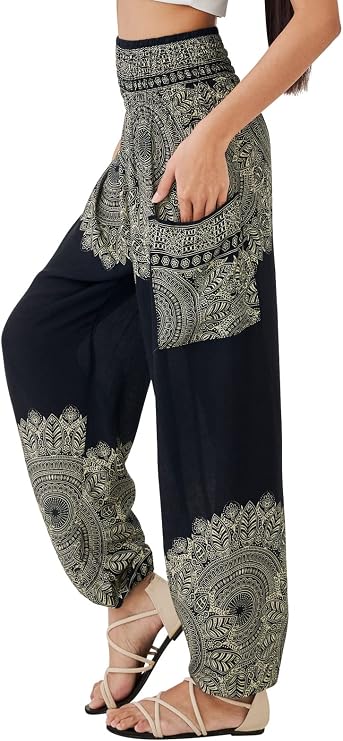 Joob Joob Boho Pants for Women - Hippie Harem Pants Women - Womens Yoga Pants Comfy Bohemian Flowy Hippie Clothes