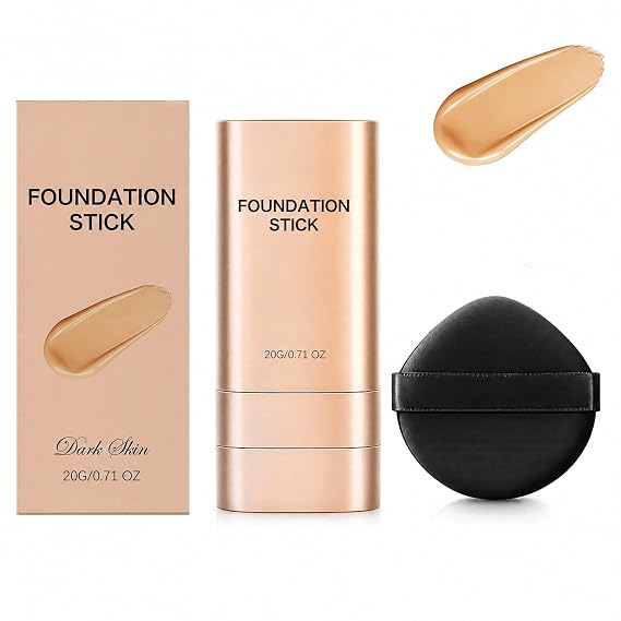 Luminous Dual-ended Concealer Foundation Stick, Korean Foundation Stick, Buildable Light to Full Coverage Foundation Makeup Concealer, Dual-Ended with Brush for All Skin, Natural Dewy Finish (#05)