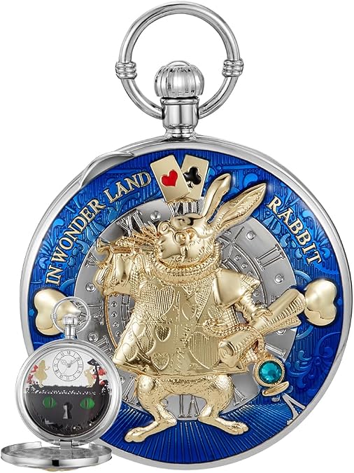 Pocket Watch Music Box Hand Crank Playing Music Quartz Pocket Watches with Chain Movie Theme Unique Xmas Birthday Graduation Gifts