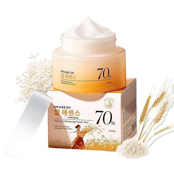 Rice Moisturizing Cream,Rice Cream with Ceramide Extract | Deep Hydration,Soothing Repairs the Skins Barrier,Increase Skin Elasticity | Korean Face Cream for All Skin Types1.76Oz