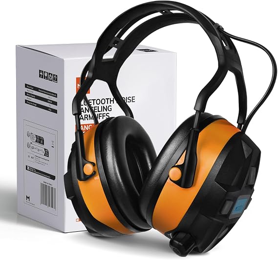 MIUI Bluetooth Noise Reduction Earmuffs for Construction Workers, 36H Battery, Wireless Hearing Comfort Earmuffs with Microphone
