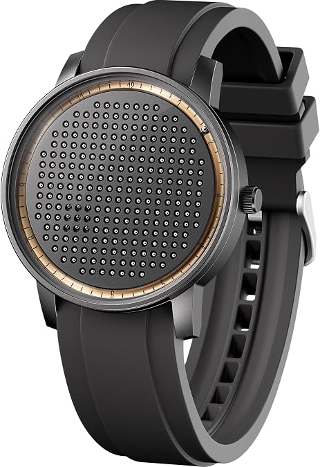 EUTOUR Magnetic Watches for Men, Floating 241-Bead Dial, Japanese Quartz, 3ATM Water-Resistant, Unique Analog Display with 20mm Silicone Strap Black, Distinctive Mens Fashion Wristwatch