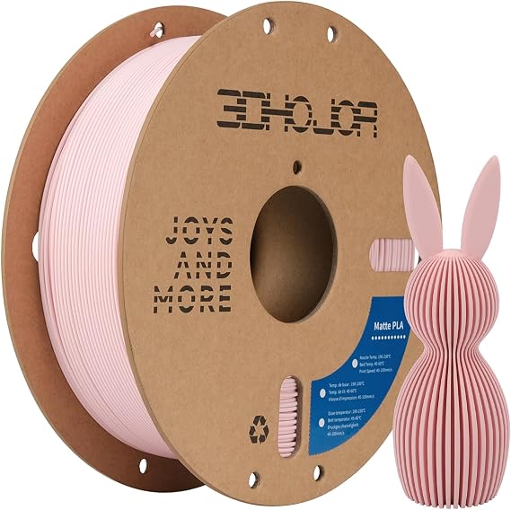 3DHoJor Matte PLA Filament 1.75mm 1kg(2.2lbs) for 3D Printers,Peach Pink
