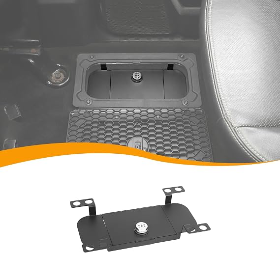 Hoolcar Rear Seat Floor Storage Organizer Tray Lock Vault Box with Password for Dodge Ram 2009-2018 Rear In-Floor Locking Security Lid Box, Black