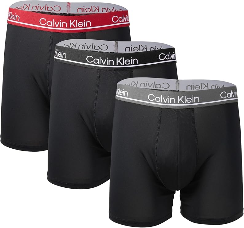 Calvin Klein Men`s Microfiber Stretch Boxer Briefs 3 Pack (B(NP2444-004)/G_R, X-Large)