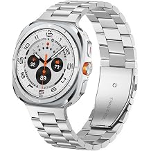 DEALELE Starp Samsung Galaxy Watch 7 Ultra (47mm) ile Uyumlu, Boşluk Yok Paslanmaz Çelik Metal Yedek Bantlar Galaxy Watch Ultra 47 mm Kadın Erkek için